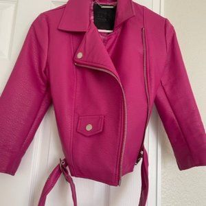Buffalo hot pink xs leather jacket